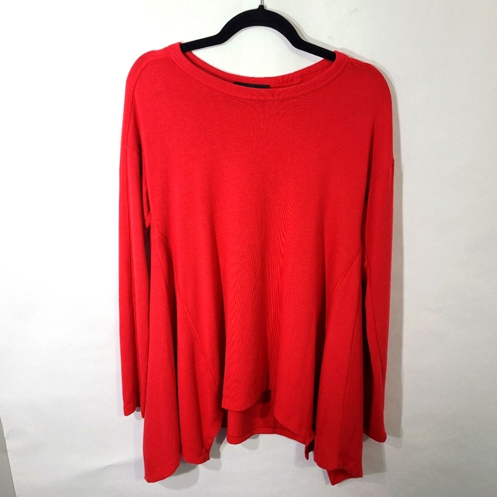 Karen Kane Sweater Women's Size Medium M Knit Red Top Shirt Tunic Pullover‎ - Picture 3 of 7